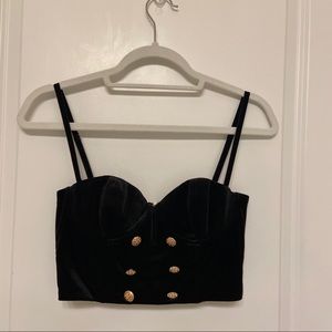 Meshki Top | Amber x Meshki Black Velvet Top SizeS
